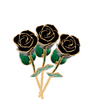 Lacquered Black Rose with 24K Gold-Plated Trim