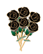 Lacquered Black Rose with 24K Gold-Plated Trim