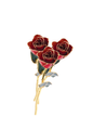 Lacquered Garnet Colored Rose with 24K Gold-Plated Trim