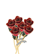 Lacquered Garnet Colored Rose with 24K Gold-Plated Trim