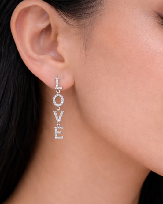 LOVE Natural Diamond Dangle Earring