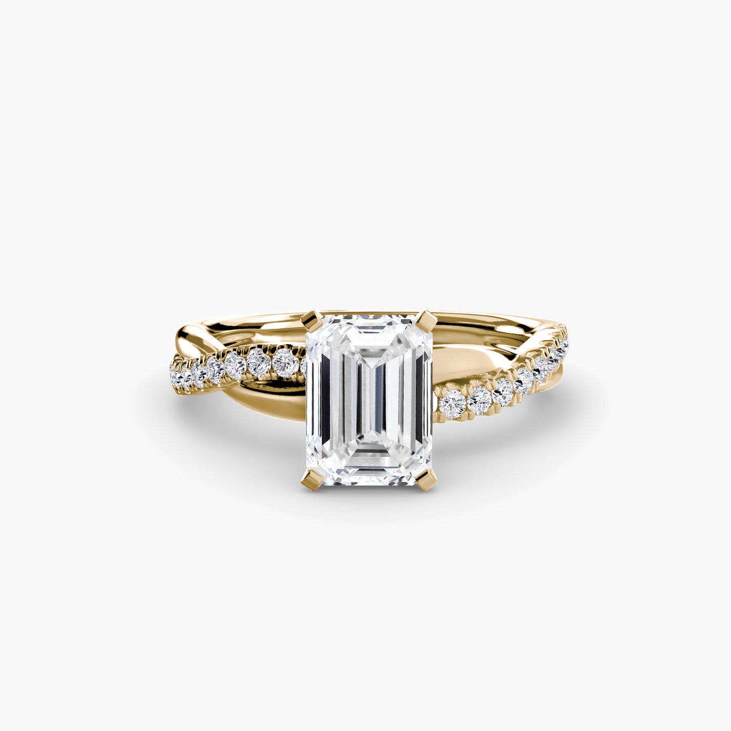 ზურმუხტისფერი ტვისტით დამზადებული პავეს ბეჭედი