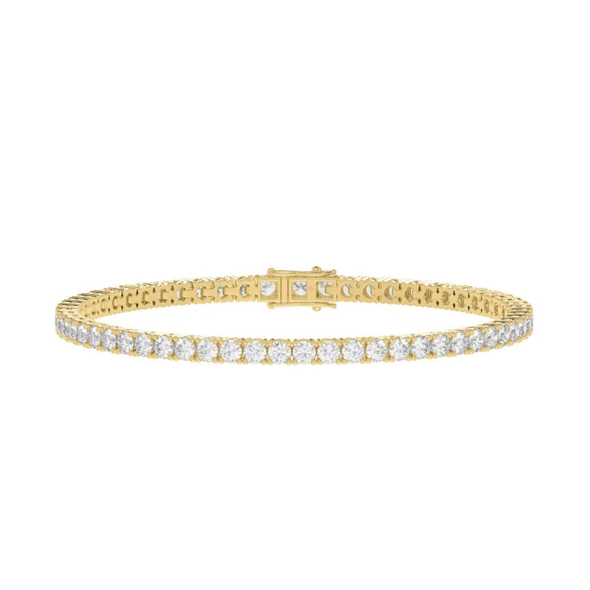 7 CTW Tennis Bracelet Basket 4-Prong  – 14K Gold