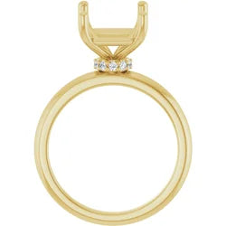 14k Yellow Gold Emerald Mounting With Wrapped Hidden Halo