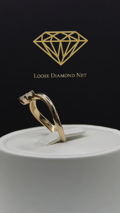 Wave Ring 0.50 Ct Oval diamond