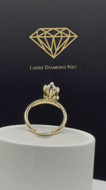 Marquise solitaire - 3 ct Lab Diamond Engagement Ring