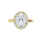 14K Yellow Gold + Band Set  1.21 ct  Oval Natural  Halo-Style Engagement Ring With Matching Band