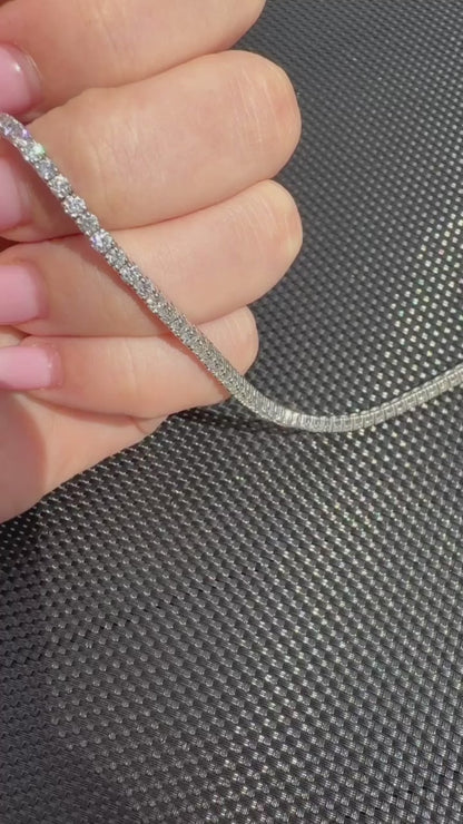 4.00 CTW Natural Diamond 18K White Gold Tennis Bracelet