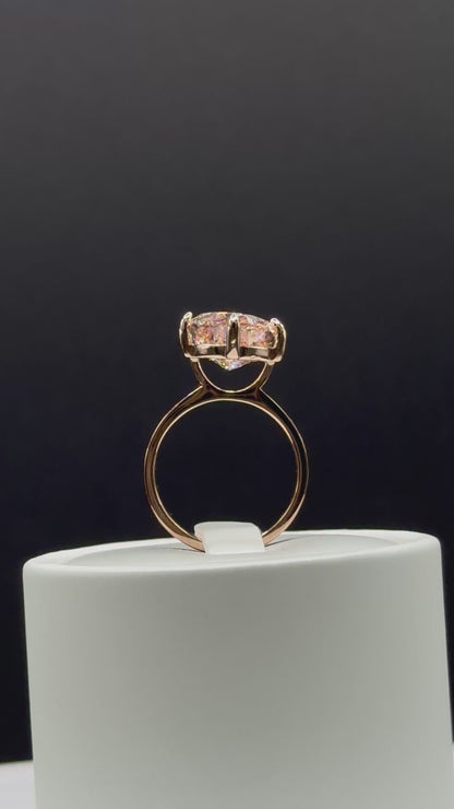 The Empress- 10ct  Vivid Pink Enamel Finish Engagement Ring