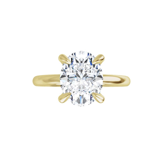 14K Yellow Gold 1.50 CT Oval Lab-Grown Diamond Solitaire Ring