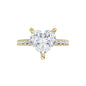 14K Yellow Gold Heart-Shaped Lab-Grown Diamond Engagement Ring – 2 CT Center with Accents