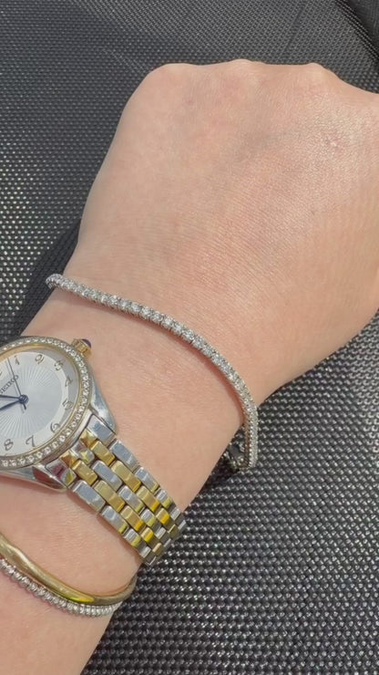 4.00 CTW Natural Diamond 18K White Gold Tennis Bracelet