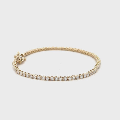 3 CT Total Lab-Grown Diamond Tennis Bracelet – 14K Gold