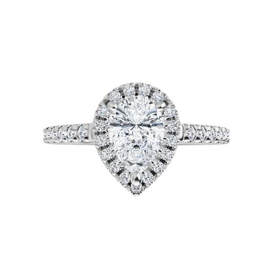 Pear 0.50ct H VS1 French-Set Diamond Engagement Ring 14K Gold | 2.89 grams | Size 7