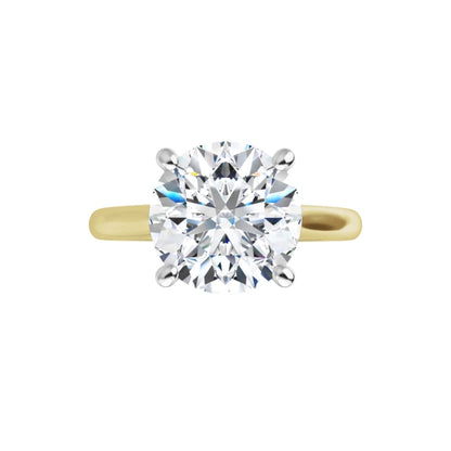 2.80 CT Round Lab Diamond Engagement Ring – 14K Yellow & White Gold Tulip Setting