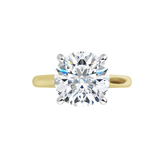 2.80 CT Round Lab Diamond Engagement Ring – 14K Yellow & White Gold Tulip Setting