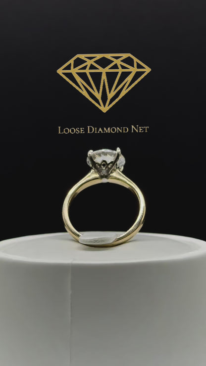 14K Yellow & White 3ct Lab diamond Engagement ring