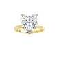 4 CT Heart-Shaped Lab  Diamond Solitaire Engagement Ring – 14K Yellow Gold